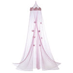 Sweet dreams start here! Hang this over any "royally" cute childs bed to make bedtime exciting. This adorable pink bed canopy features a large pink crown at the top and tiny crown ornaments hanging from the fine net. 