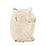 This wide-eyed owl figurine features a crackled white finish that’s creatively distressed in spots to make this look like a timeworn treasure.