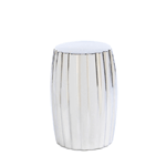 Glamorous silver shine, all the time! This striking ceramic decorative stool can be used as a seat, table, or as a standalone decorative accent in any room.