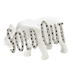 Elephants are often used as symbols of wisdom, strength and good luck, and this charming white elephant also brings great style.