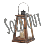 Let candlelight flood your living space in timeless style. These classic pine wood candle lanterns feature a pyramid design and is topped with an oversized metal handle and roof.