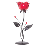 Set the stage for an enchanted evening when you place a candle at the heart of this ruby-red rose! The timeless symbol of love is never lovelier than when filled with a candle’s passionate flame.