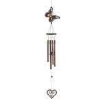This lovely wind chime will charm you, even when the breeze is still. Its made from iron and pine wood and it features a pretty butterfly on top and a decorative heart charm below. Hang it from your porch or patio and listen to the song of the wind! 