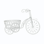 Old world charm will bloom anywhere this three-wheeled bicycle goes. Made from iron and finished in white, this vintage-style bicycle plant holder has a generous basket that's ready to seat your potted greenery. Display it indoors or outside. 