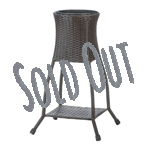 This plant stand is sure to add elegance to any indoor or outdoor space with its dark brown wicker exterior. Perfect for any corner, the planter has a removable black liner pot to make planting easier and offers optional water drainage. The lower shelf is great for extra storage or an additional plant.