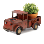Add rustic charm to your garden decor with this red truck planter. The planter is made from iron, suitable for both indoor and outdoor use. Perfect for your garden or porch, the truck planter includes a small solar panel that lights up the truck's headlights in the night. 