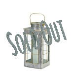 Add farmhouse charm to your space with this galvanized metal lantern. This gold trimmed lantern with windowpanes has a rustic, repurposed look. The paned window detail is reminiscent of a country farm and is sure to be a conversation piece in your home. 