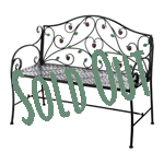 Enjoy this decorative iron bench detailed with hanging apples. Place in a shady spot under a tree or along a garden path for a place to relax and enjoy nature. Sit side by side with a friend, sipping tea on a beautiful summer day. This bench is perfect if your outdoor entertaining space requires additional seating, place on a deck or patio and add cushions if needed.
