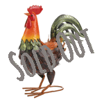 Liven up your indoor or outdoor space with this beautifully colored rooster statue. The figurine Is made from solid iron and features textured feathers and gorgeous detailing throughout. The ideal Spring and Summer décor piece, this rooster statue will add a fun touch to any space. Place near a pond, fountain, or flower garden for a whimsical display.