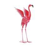Liven up your indoor or outdoor space with this beautiful galvanized flamingo statue. The figurine Is made from solid iron and features textured feathers and gorgeous detailing throughout. The ideal Spring and Summer décor piece, this flamingo statue will add a fun touch to any space. Place near a pond, fountain, or flower garden for a whimsical display.