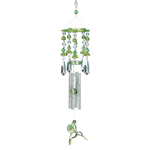 Cheer up your home with this charming chime in fresh, leafy green! Crystal cascades sparkle as silver pipes make fairy tale music, bringing a little magic to even the dullest day.