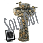 Grace your garden with rustic romance and the music of flowing water! Elegant faux cobblestone fountain features the convenience of two power options: Solar panels for cord-free enjoyment, or an optional electrical plug for shady locations or overcast days.