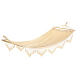 Dreaming of the seaside? Let our comfy canvas hammock take you away! Recline in comfort in your favorite shady spot; such a lovely and luxurious way to enjoy a lazy outdoor afternoon. 