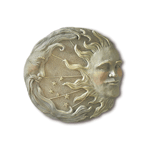 Intricate details lend astral glory to this starry stone-look moon and sun plaque.