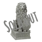 With his mighty paw placed atop a crested shield, a regal lion surveys all who approach the door to your 'castle'. Inspired by the centuries-old stone carvings found in castles and cathedrals throughout Europe, this impressive statue makes a bold historical statement and lends distinction to your entryway or garden!