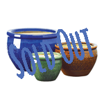 Bring a burst of color to your garden! Embossed earthenware flower pots are sumptuous in shades of azure, topaz and peridot. Set includes three separate sizes to hold a variety of your favorite greenery! Drain hole at bottom of each pot. 
