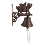 Hang this decorative cast iron dinner bell anywhere for a pop of fun and function. This beautiful cast iron outdoor decor will become a favorite piece that will last for years to come.