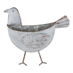 This adorable galvanized bird wall planter is made of iron and galvanized metal; This charming piece will add charm to any garden or indoor space.