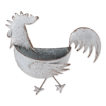 This adorable galvanized rooster wall planter is made of iron and galvanized metal; This charming piece will add charm to any garden or indoor space