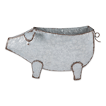 This adorable galvanized pig wall planter is made of iron and galvanized metal; This charming piece will add charm to any garden or indoor space