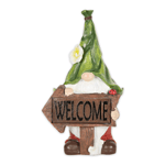 Make your garden look like a whimsical place filled with magic and wonder with this adorable statue of a gnome holding a Welcome Sign