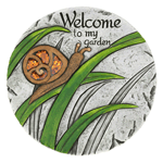 Personalize your garden with this unique snail stepping stone. The adorable snail print with the words "Welcome to my garden" add a warm and inviting touch that will make you feel at home in your backyard oasis. 