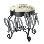 Rest like royalty upon this gorgeous stool! The metal base features regal flourishes and the canvas-covered cushion fits a kingdoms worth of style in a small space. 