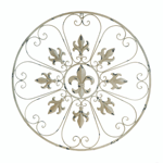 This cool wall accent measures more than two feet in circumference, and will have a big impact on the style of your room. It features French inspired fleur de lis symbols and heart-shaped scrolls that will bring an abundance of style to your bare wall. 