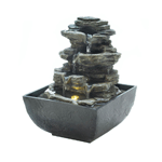 Give your home or office a touch of style and serenity with this tabletop fountain. The natural look of this wonderful piece gives it impeccable realness. The rock formation features water spouts allowing the water flowing from top to bottom. Classic and elegant, this fountain brings soothing quality to your home. 