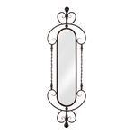 Add warmth and style to your walls with this narrow, decorative mirror with an eye-catching blend of modern and traditional design elements. Mirrors are a great way to enhance a room's personality and fill empty wall space. This beautiful piece is perfect for narrow walls and is a unique feature to include in a space.