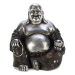 The Happy Buddha’s sitting pose enhances his big belly which represents wealth and prosperity. With such an infectious smile, this silver and black statue is sure to inspire happiness around it in your home.