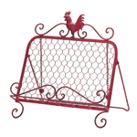 This handy helper will keep your recipe book just where you need it as you put together a scrumptious meal. The decorative metal framework is highlighted by the country rooster at top and features two page keeper chains. Its also a great perch for your tablet.