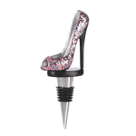 Uncork your favorite bottle of wine and dress it up with this sparkling high-heel shoe wine bottle stopper! Savor the flavor of your favorite wine without struggling to get the original cork back in place. Wine bottle not included. 