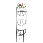 Oh what fun you'll have filling the three baskets of this tall decorative stand! On top is a proud and colorful rooster and the wire baskets below are perfect for produce or decorative items. The decorating possibilities are endless! 