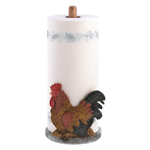 A bright red rooster keeps a fresh roll of paper towels right within easy reach. Colorful country style is easy with this clever countertop companion!